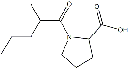 1-(2-methylpentanoyl)pyrrolidine-2-carboxylic acid Struktur