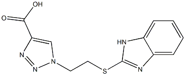 1-[2-(1H-1,3-benzodiazol-2-ylsulfanyl)ethyl]-1H-1,2,3-triazole-4-carboxylic acid 化学構造式