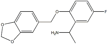 1-[2-(2H-1,3-benzodioxol-5-ylmethoxy)-5-fluorophenyl]ethan-1-amine Structure