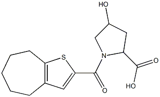 1-{4H,5H,6H,7H,8H-cyclohepta[b]thiophen-2-ylcarbonyl}-4-hydroxypyrrolidine-2-carboxylic acid|