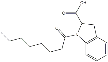 1-octanoyl-2,3-dihydro-1H-indole-2-carboxylic acid Structure