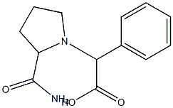 2-(2-carbamoylpyrrolidin-1-yl)-2-phenylacetic acid Struktur
