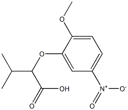 2-(2-methoxy-5-nitrophenoxy)-3-methylbutanoic acid Struktur