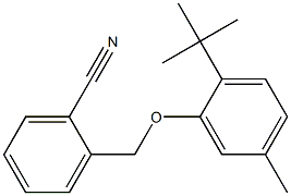 2-(2-tert-butyl-5-methylphenoxymethyl)benzonitrile Struktur