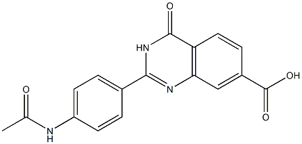 2-(4-acetamidophenyl)-4-oxo-3,4-dihydroquinazoline-7-carboxylic acid Structure