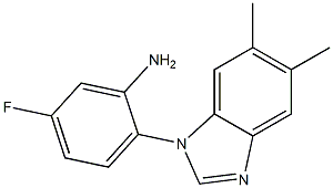 2-(5,6-dimethyl-1H-1,3-benzodiazol-1-yl)-5-fluoroaniline Struktur
