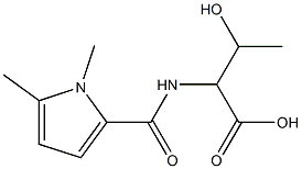 2-[(1,5-dimethyl-1H-pyrrol-2-yl)formamido]-3-hydroxybutanoic acid Struktur