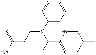 2-[(2-carbamothioylethyl)(phenyl)amino]-N-(2-methylpropyl)propanamide Structure
