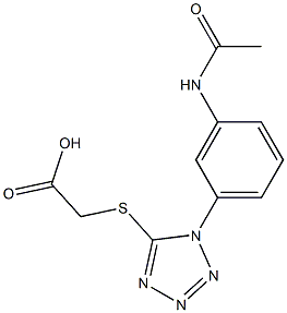 2-{[1-(3-acetamidophenyl)-1H-1,2,3,4-tetrazol-5-yl]sulfanyl}acetic acid,,结构式