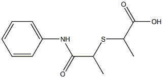 2-{[1-(phenylcarbamoyl)ethyl]sulfanyl}propanoic acid Struktur