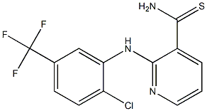 2-{[2-chloro-5-(trifluoromethyl)phenyl]amino}pyridine-3-carbothioamide Struktur