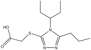 2-{[4-(pentan-3-yl)-5-propyl-4H-1,2,4-triazol-3-yl]sulfanyl}acetic acid Struktur
