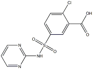 2-chloro-5-(pyrimidin-2-ylsulfamoyl)benzoic acid 结构式