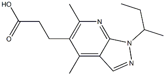 3-(1-sec-butyl-4,6-dimethyl-1H-pyrazolo[3,4-b]pyridin-5-yl)propanoic acid Struktur