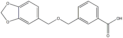 3-[(1,3-benzodioxol-5-ylmethoxy)methyl]benzoic acid 结构式
