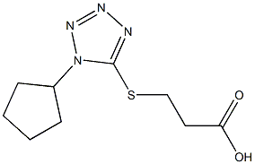 3-[(1-cyclopentyl-1H-tetrazol-5-yl)thio]propanoic acid Structure