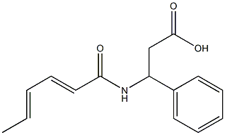 3-[(2E,4E)-hexa-2,4-dienoylamino]-3-phenylpropanoic acid,,结构式