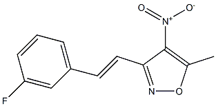 3-[(E)-2-(3-fluorophenyl)vinyl]-5-methyl-4-nitroisoxazole Struktur