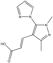 3-[1,3-dimethyl-5-(1H-pyrazol-1-yl)-1H-pyrazol-4-yl]prop-2-enoic acid,,结构式