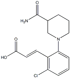 3-[2-(3-carbamoylpiperidin-1-yl)-6-chlorophenyl]prop-2-enoic acid Struktur