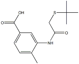 3-[2-(tert-butylsulfanyl)acetamido]-4-methylbenzoic acid 结构式