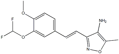 3-{(E)-2-[3-(difluoromethoxy)-4-methoxyphenyl]vinyl}-5-methylisoxazol-4-amine Structure