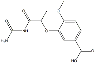 3-{[1-(carbamoylamino)-1-oxopropan-2-yl]oxy}-4-methoxybenzoic acid Struktur