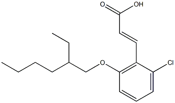 3-{2-chloro-6-[(2-ethylhexyl)oxy]phenyl}prop-2-enoic acid Struktur
