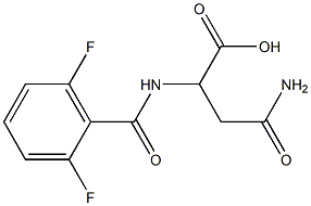 3-carbamoyl-2-[(2,6-difluorophenyl)formamido]propanoic acid Struktur