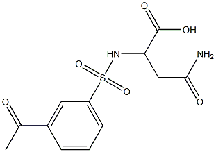 3-carbamoyl-2-[(3-acetylbenzene)sulfonamido]propanoic acid Structure