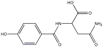 3-carbamoyl-2-[(4-hydroxyphenyl)formamido]propanoic acid Struktur