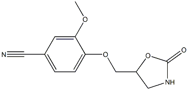 3-methoxy-4-[(2-oxo-1,3-oxazolidin-5-yl)methoxy]benzonitrile Struktur