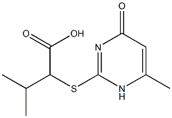 3-methyl-2-[(6-methyl-4-oxo-1,4-dihydropyrimidin-2-yl)sulfanyl]butanoic acid Structure