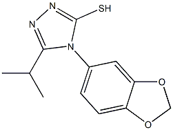 4-(2H-1,3-benzodioxol-5-yl)-5-(propan-2-yl)-4H-1,2,4-triazole-3-thiol,,结构式