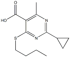 4-(butylthio)-2-cyclopropyl-6-methylpyrimidine-5-carboxylic acid Structure
