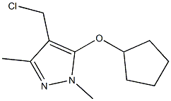 4-(chloromethyl)-5-(cyclopentyloxy)-1,3-dimethyl-1H-pyrazole Struktur