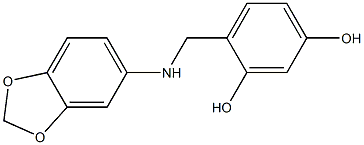 4-[(2H-1,3-benzodioxol-5-ylamino)methyl]benzene-1,3-diol Struktur