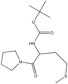 tert-butyl N-[4-(methylsulfanyl)-1-oxo-1-(pyrrolidin-1-yl)butan-2-yl]carbamate 结构式