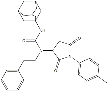N'-(1-adamantyl)-N-[1-(4-methylphenyl)-2,5-dioxo-3-pyrrolidinyl]-N-(2-phenylethyl)urea