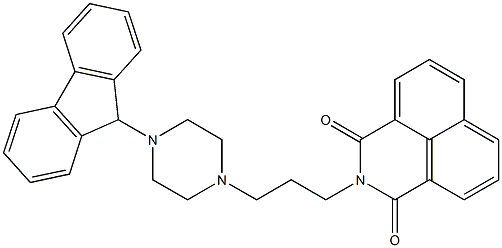 2-{3-[4-(9H-fluoren-9-yl)-1-piperazinyl]propyl}-1H-benzo[de]isoquinoline-1,3(2H)-dione 结构式