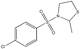 3-[(4-chlorophenyl)sulfonyl]-2-methyl-1,3-thiazolidine Struktur
