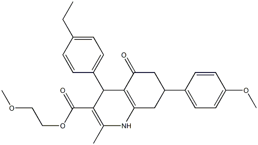 2-methoxyethyl 4-(4-ethylphenyl)-7-(4-methoxyphenyl)-2-methyl-5-oxo-1,4,5,6,7,8-hexahydro-3-quinolinecarboxylate