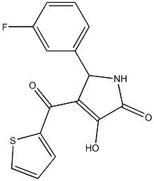 5-(3-fluorophenyl)-3-hydroxy-4-(2-thienylcarbonyl)-1,5-dihydro-2H-pyrrol-2-one Struktur