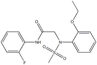 2-[2-ethoxy(methylsulfonyl)anilino]-N-(2-fluorophenyl)acetamide Struktur