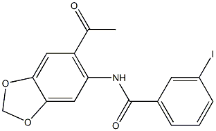 N-(6-acetyl-1,3-benzodioxol-5-yl)-3-iodobenzamide Struktur