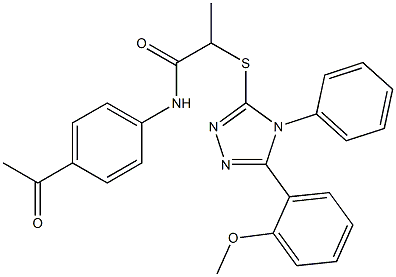 N-(4-acetylphenyl)-2-{[5-(2-methoxyphenyl)-4-phenyl-4H-1,2,4-triazol-3-yl]sulfanyl}propanamide Structure