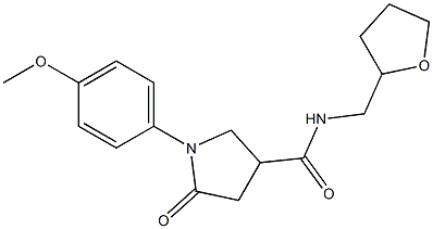 1-(4-methoxyphenyl)-5-oxo-N-(tetrahydro-2-furanylmethyl)-3-pyrrolidinecarboxamide Struktur