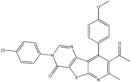8-acetyl-3-(4-chlorophenyl)-9-(4-methoxyphenyl)-7-methylpyrido[3',2':4,5]thieno[3,2-d]pyrimidin-4(3H)-one