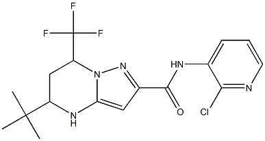 5-tert-butyl-N-(2-chloro-3-pyridinyl)-7-(trifluoromethyl)-4,5,6,7-tetrahydropyrazolo[1,5-a]pyrimidine-2-carboxamide Struktur