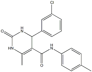4-(3-chlorophenyl)-6-methyl-N-(4-methylphenyl)-2-oxo-1,2,3,4-tetrahydro-5-pyrimidinecarboxamide